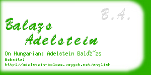 balazs adelstein business card